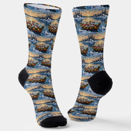 Jack Russell Terrier Weihnachtsboot Urlaub Socken (Gewinkelt)