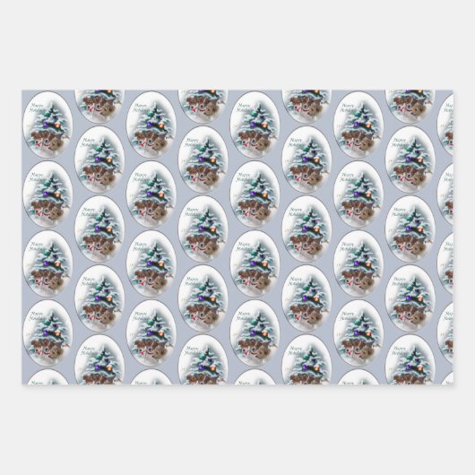 Jack Russell Terrier Weihnachtsgeschenke Geschenkpapier Set (Vorderseite 3)