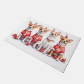 Jack Russell Terrier Weihnachtskleid Santa Hut Fußmatte (Schrägansicht)