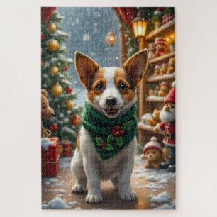 Jack Russell Terrier Weihnachtskunst Puzzle