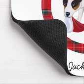 Jack-Russell-Terrier-WeihnachtsTartan Mousepad (Ecke)