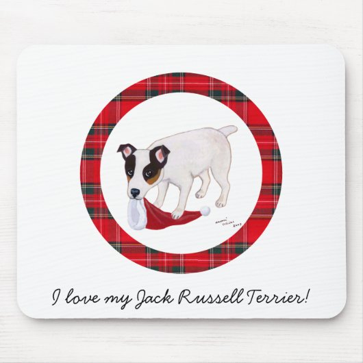 Jack-Russell-Terrier-WeihnachtsTartan Mousepad (Vorne)