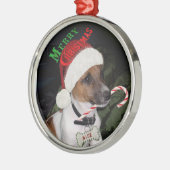 Jack-Russell-Terrier-Weihnachtsverzierung Ornament Aus Metall (Links)
