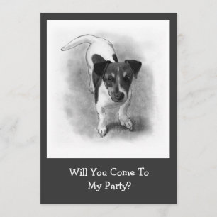 Jack-Russell-Terrier-Welpe im Bleistift: Hund, Einladung