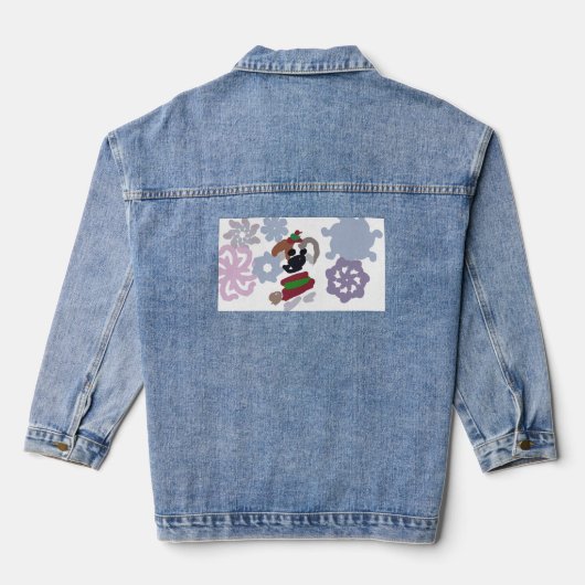 Jack Russell Terrier Winter  Jeansjacke (Rückseite)