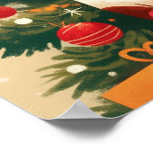 Jack Russell Terrier with Christmas Tree and Gifts Poster (Ecke)