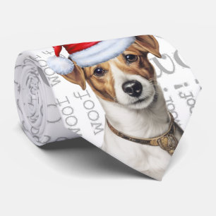 Jack Russell Terrier Woof Christmas Dog Lover Krawatte