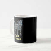 Jack Russell Terrier Yellow&Blue Grid Kaffeetasse (Vorderseite Links)