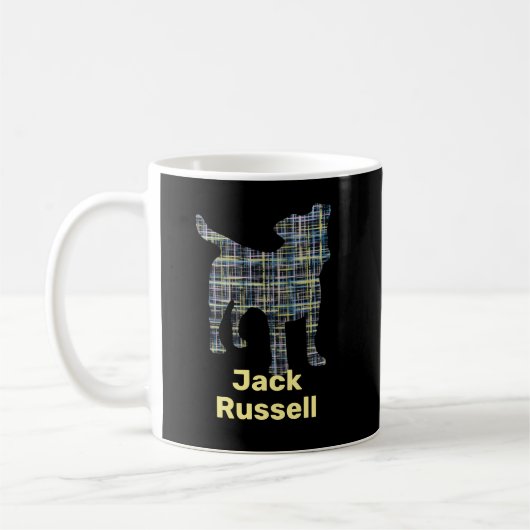 Jack Russell Terrier Yellow&Blue Grid Kaffeetasse (Links)