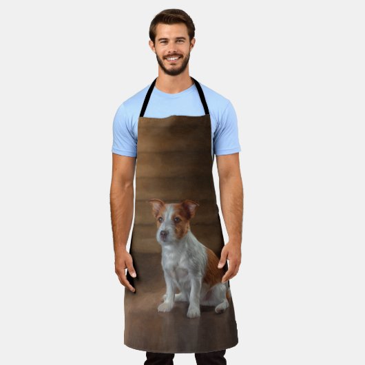 Jack Russell Terrier. Zeichnend Schürze (Getragen)