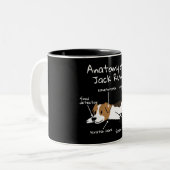 Jack Russell Terrier Zwei-Tone-Kaffee-Tasse Zweifarbige Tasse (Vorderseite Links)