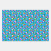 Jack Russell Terriers 3 niedliche Hundemuster Geschenkpapier Set (Vorderseite 2)