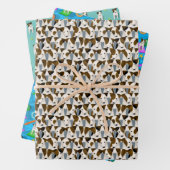 Jack Russell Terriers 3 niedliche Hundemuster Geschenkpapier Set (Beispiel)