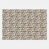 Jack Russell Terriers 3 niedliche Hundemuster Geschenkpapier Set (Vorderseite)