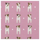 Jack Russell Terriers Button dot staubige Rose Stoff (Nahaufnahme)
