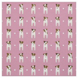 Jack Russell Terriers Button dot staubige Rose Stoff