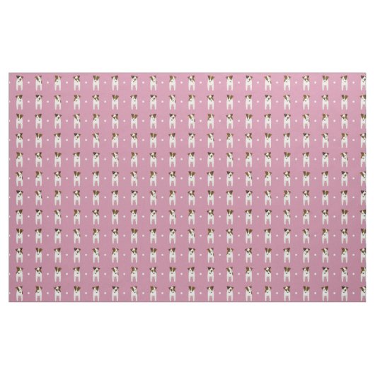Jack Russell Terriers Button dot staubige Rose Stoff (Fat Quarter (45,7 x 55,9 cm))