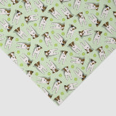 Jack Russell Terriers Hundsmuster Minze Seidenpapier (Ausschnitt)