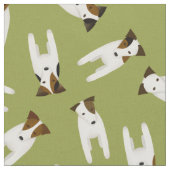Jack Russell Terriers Muster Oliven oder andere Fa Stoff (Nahaufnahme)