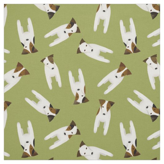 Jack Russell Terriers Muster Oliven oder andere Fa Stoff (Muster)