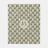Jack Russell Terriers Mustersage mit Monogramm Fleecedecke (Vorderseite)