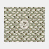 Jack Russell Terriers Mustersage mit Monogramm Fleecedecke (Vorderseite (Horizontal))