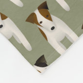 Jack Russell Terriers Mustersage mit Monogramm Fleecedecke (Ecke)