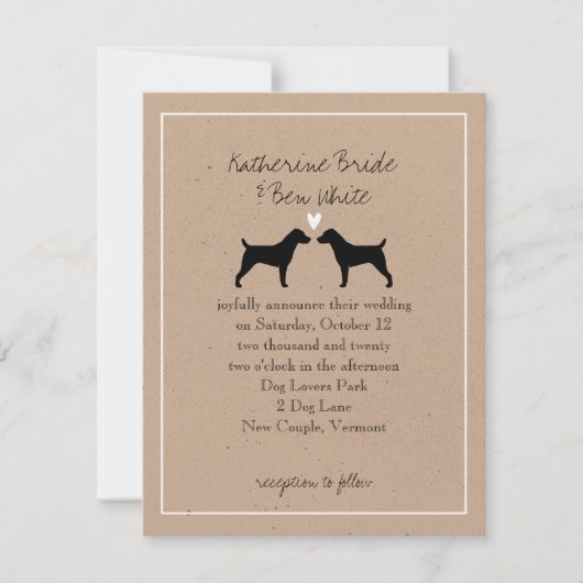Jack Russell Terriers Wedding Einladung (Vorderseite)