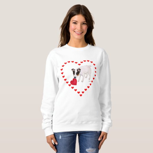 Jack-Russell-Terriervalentine-Shirt Sweatshirt (Vorne ganz)