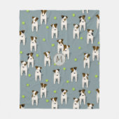 Jack Russell Terrihunde mit Tennisbälle Fleecedecke (Vorderseite)