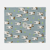 Jack Russell Terrihunde mit Tennisbälle Fleecedecke (Vorderseite (Horizontal))