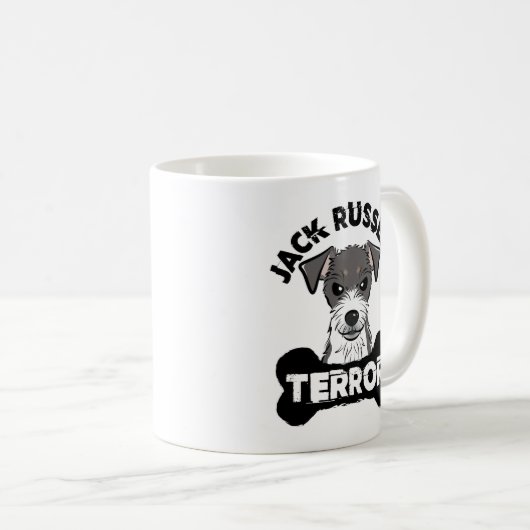 Jack Russell Terror Funny Parsons Terrier Dog Kaffeetasse (VorderseiteRechts)