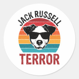 Jack Russell Terror Terrier Funny Dog Sonnenbrille Runder Aufkleber