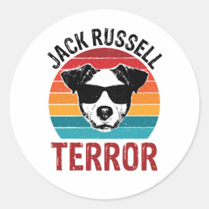 Jack Russell Terror Terrier Lustiger Hund Sonnenbr Runder Aufkleber