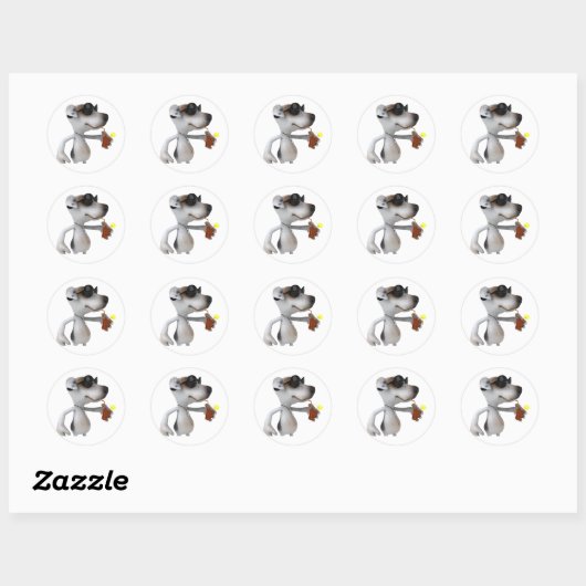 Jack Russell Tragend Sonnenbrillen Stickers (Blatt)