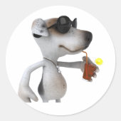 Jack Russell Tragend Sonnenbrillen Stickers (Vorderseite)