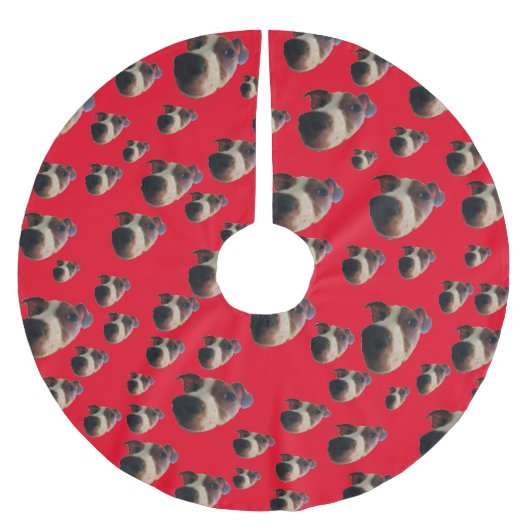 Jack Russell Tree Skirt Polyester Weihnachtsbaumdecke (Vorderseite)