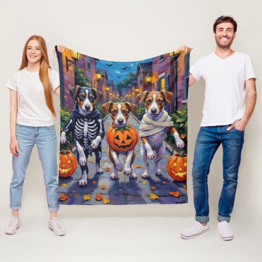 Jack Russell Trick-oder-Treating Halloween-Kostüme Fleecedecke (Beispiel)