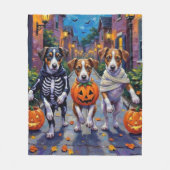 Jack Russell Trick-oder-Treating Halloween-Kostüme Fleecedecke (Vorderseite)