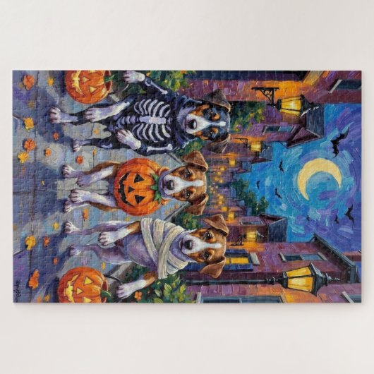 Jack Russell Trick-oder-Treating Halloween-Kostüme Puzzle (Horizontal)