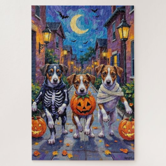 Jack Russell Trick-oder-Treating Halloween-Kostüme Puzzle (Vertikal)