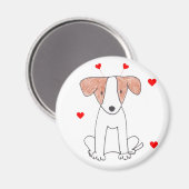 Jack Russell Valentine Oars Magnet (Vorderseite/Rückseite)