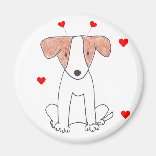 Jack Russell Valentine Oars Magnet (Vorne)