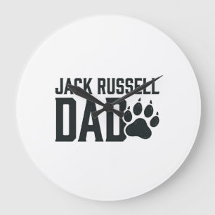 Jack Russell Vater Vintage Pfotenabdruck-Shirt Des Große Wanduhr