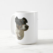 Jack Russell verfolgt Tasse (Vorderseite Links)