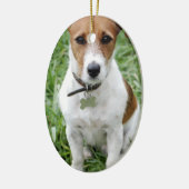 Jack-Russell-Verzierung Keramik Ornament (Links)