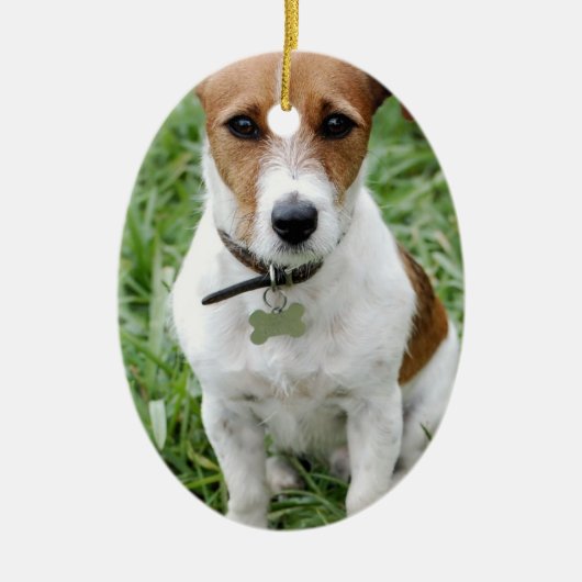Jack-Russell-Verzierung Keramik Ornament (Vorne)