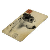 Jack Russell Vintag Postcard Magnet (Linke Seite)