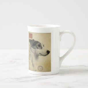 Jack Russell Vintage Postkarte Porzellantasse