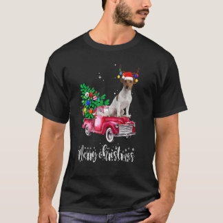 Jack Russell Weihnachtsfahrt Red Truck T-Shirt